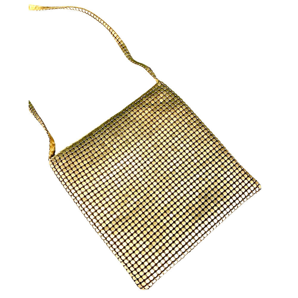 Vintage A. Brod Gold Mesh Evening Bag Snap Closure Gold Pixel Purse Party - Picture 2 of 8